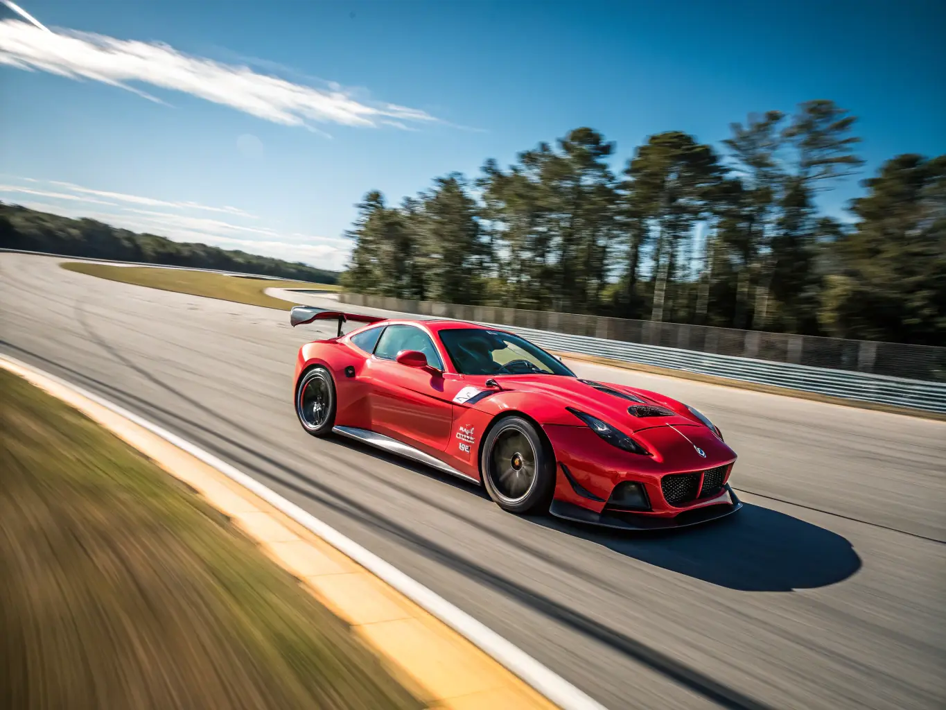 A high-speed image of cars competing on a racetrack during a NOAH RACING CONCEPT track day, highlighting the competitive spirit and skill development opportunities.