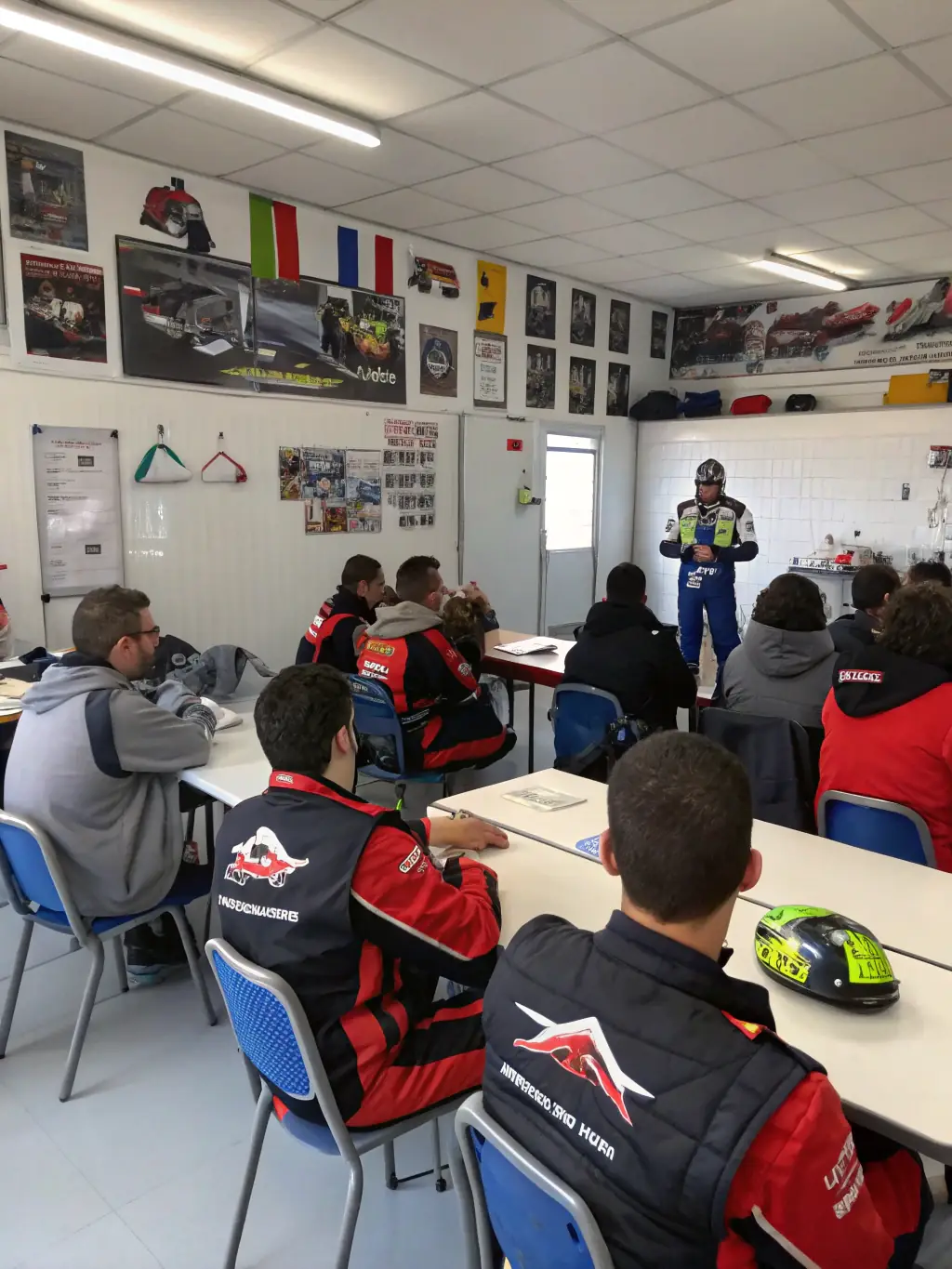An image of a group of participants receiving safety instructions before a race, emphasizing the importance of safety protocols at NOAH RACING CONCEPT.